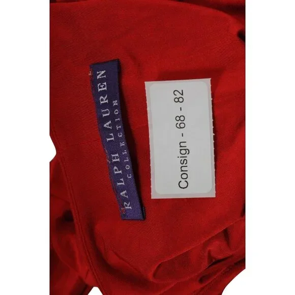 Ralph Lauren Purple LabelAssymetrical Top Small Red Blouse Runched Sleeveles